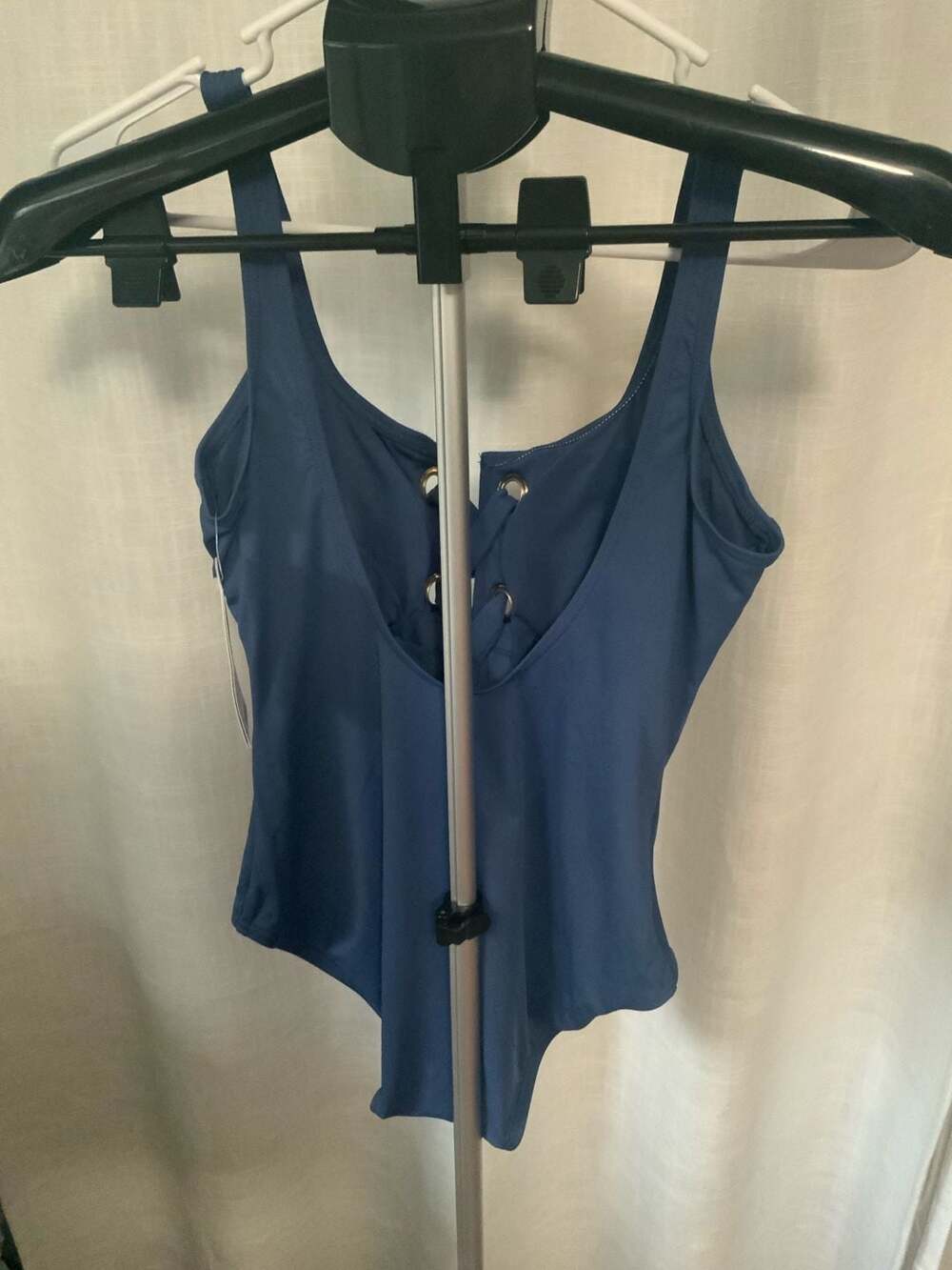 Michael Kors Lace-Up One-Piece Swimsuit Women Size 10 Blue